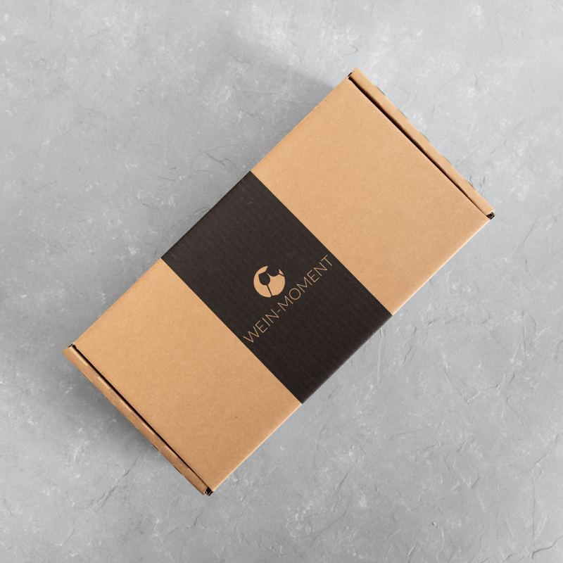 Geschlossene WEIN-MOMENT Geschenkbox für zwei Flaschen