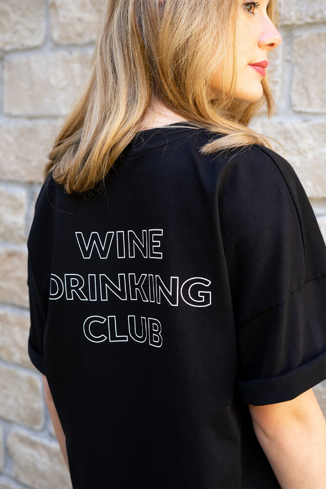 Women Shirt Kleid Wine Drinking Club